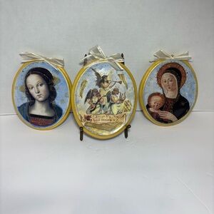 VTG Italian Wall Art Embellished Decoupage Plaster Chalkware Handmade Signed